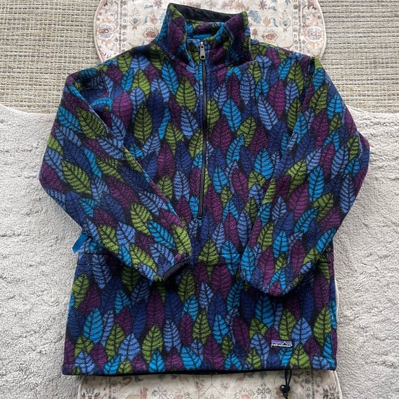Patagonia Sweaters - Patagonia 90’s Rare Leaf Pattern Fleece Half Zip Synchilla
